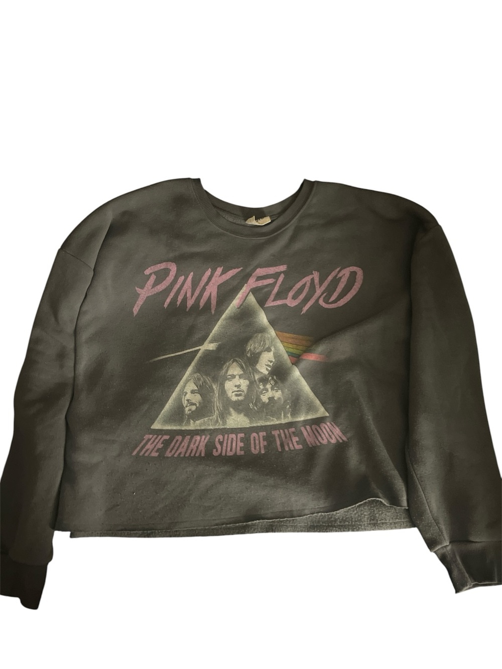 Pink Floyd Gray Crop Crew Sweater